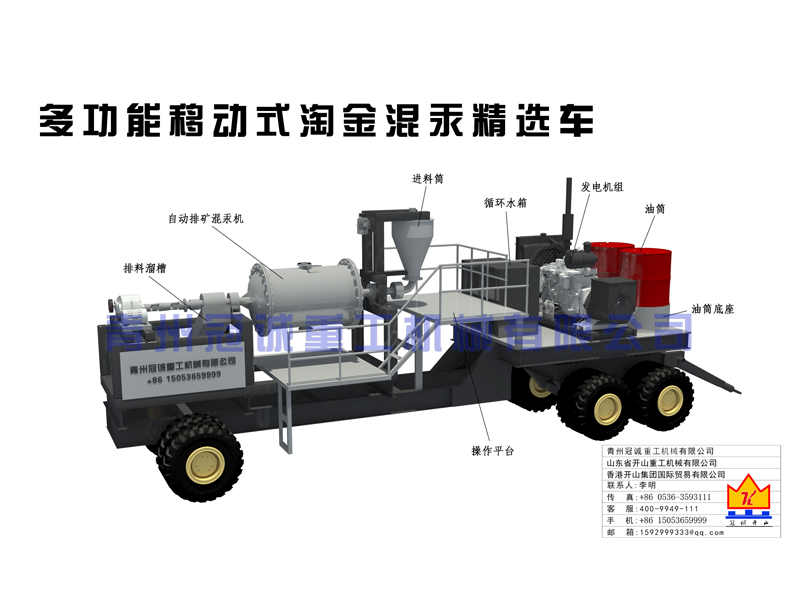 多功能移动式混汞淘金精选车